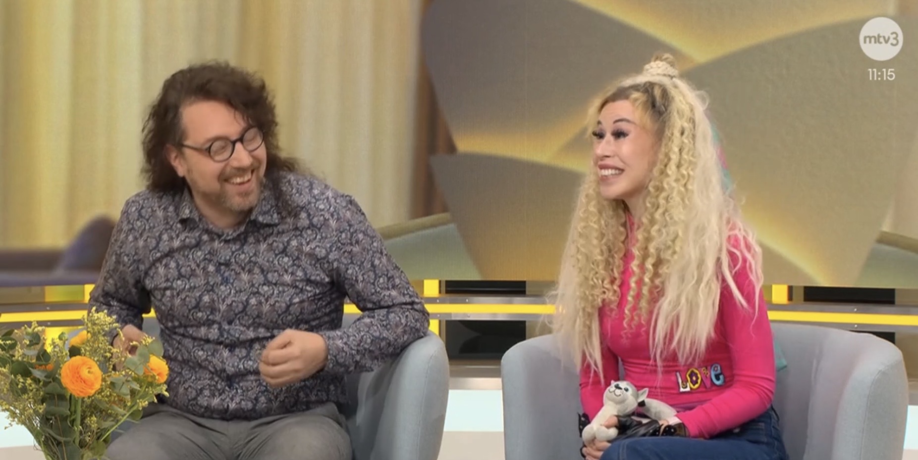 Vara pj 2026 Majka Nurminen ja Lasten Oman Radion päätoimittaja Luca Cargano Huomenta Suomessa 11.3.2026